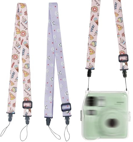 FOSDICK 2 Pièces Sangle Appareil Photo, Dessin Animé Courroie Appareil Photo, Mignon Bandouliere Appareil Photo, Universel Camera Strap, Laniere Appareil Photo Compatible avec Canon Nikon Polaroid
