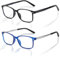 Epavouos 2 Pack Lesebrille Ultraleichtes Material Blaulichtfilter mit Sehstärke klare Sicht Komfortabel und langlebig (Schwarz/Blau, 2, x)