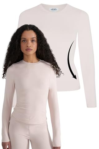 Style & Republic Damen Figurbetont Langarm T-Shirt aus Baumwolle– Weiches Atmungsaktiv Rundhals sportoberteil- Activewear für Damen, Gym Running Yoga- Sportstop Sommer Fitnesswear