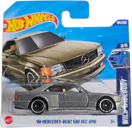 Hot Wheels Mercedes-Benz 560 SEC AMG 1989, Die-Cast Model Car, 1:64 Scale, Grey