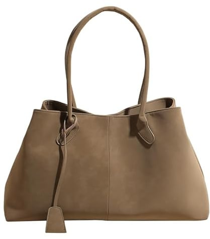 JIABAOZ Wildleder Tragetasche Damen,Vintage Handtasche, Große Hobo Tragetasche, Retro Geldbörse,Große Arbeitstasche, Reisetasche für Arbeit, Shopping, Alltag