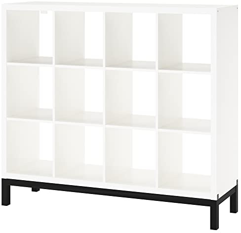 KALLAX Regal mit Untergestell, weiß/schwarz, 147x129 cm
