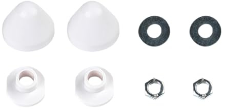 perfk Cache-Boulons pour WC Suspendu, Bouchons de Boulon de Toilettes, Visserie de Fixation avec écrous et Rondelles, Pièces de Rechange Haute Performance, Accessoire Salle de Bain, Blanc
