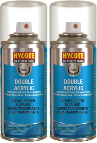 Hycote Peinture Acrylique Double en aérosol, Laque Transparente, 150 ML (Lot de 2)