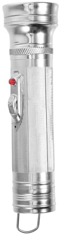 DINHEAROM Kleine Tragbare Taschenlampe Alt aus Metall mit Klassischem Retro Design Einfache Taschenlampe Alt fürs Camping und Outdoor Silberne Aluminiumausführung