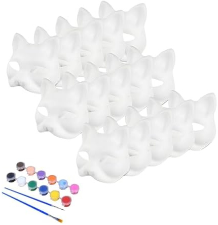 Generic 15x Weiße, Leere Tiermasken (Therian Masken) für Maskenball, Ostern Und
