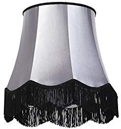 QAZQA Retro Seide Seidenlampenschirm schwarz mit grau 45 cm - Granny,