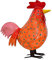 Exner dekorativer Deko-Hahn Deko-Huhn Garten-Deko Metall bemalt ca. 44 cm hoch (orange)