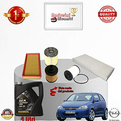 KIT TAGLIANDO FILTRI + OLIO CORSA C 1.3 CDTi 51KW 70CV DAL 2003 -> 2006