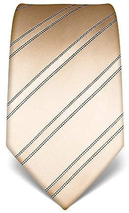 Vincenzo Boretti Herren Krawatte reine Seide gestreift edel Männer-Design zum Hemd mit Anzug für Business Hochzeit 8 cm schmal/breit gold