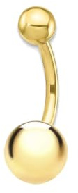 Monde Petit Piercing für Nabel Kugel 8 mm - Gelbgold 9 Karat (375) - Geschenkbox - Garantiezertifikat
