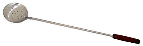 Rukauf - Cucchiaio per schiumarola, lunghezza 60 cm, diametro 9,2 cm, manico in legno