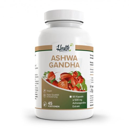 Zec+ Nutrition Health+ Ashwagandha - 90 Kapseln hochdosiert, indischer Ginseng aus der Ayurveda, Made in Germany