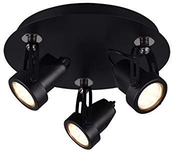 Trio Leuchten Strahler Goa 800690332, Metall Schwarz matt, exkl. 3x GU10