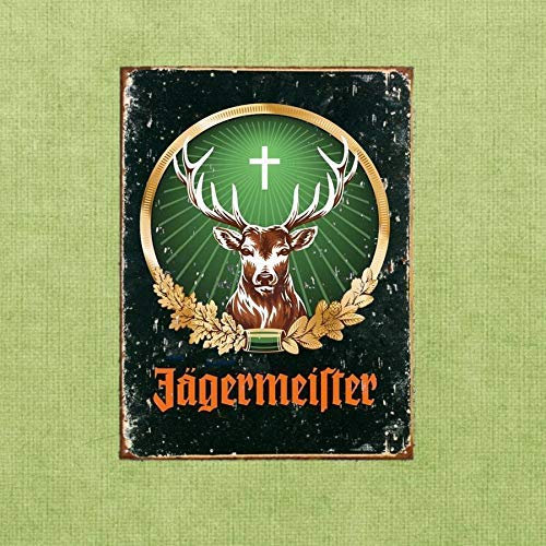 Vintage Jagermeister Retro Blechschild Metallschild Blechschild 20,3 x 30,5 cm