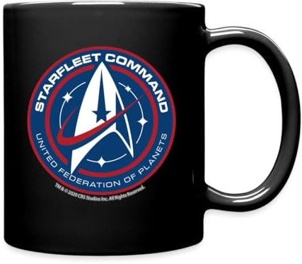 Spreadshirt Star Trek Discovery Sternenflotte Abzeichen Tasse Einfarbig, One size, Schwarz
