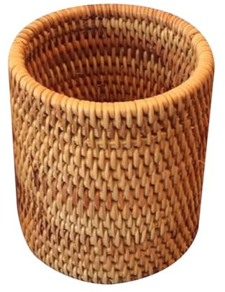 Healifty Rattan-Bleistifthalter, Stiftehalter, Natur-Rattan, für Make-up-Pinsel, Tassen, Besteck, Besteck, Aufbewahrungskorb, gewebte Blumentöpfe, Schreibtisch-Behälter, Korb