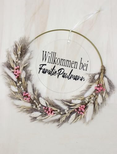 Trockenblumenkranz personalisiert (Pampasgras)