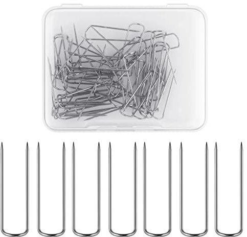 Aster 100 Pieces U-Pins Sewing U-Pins Needlecrafts Pins Double Blocking Pin Stainless Steel U-Shaped Sewing Pins for Sewing Fabric Craft Decor(0.9 Inch), One Size (ASTER-519059_2)