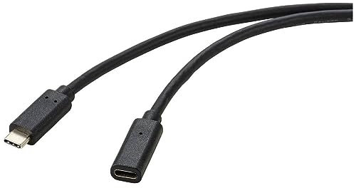 Renkforce USB-Kabel USB 3.2 Gen2x2 USB-C® Stecker, USB-C® Buchse 1.00 m Schwarz PVC-Mantel RF-4755220