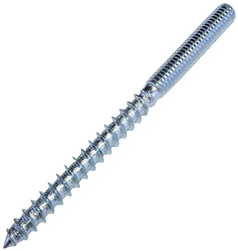 AERZETIX - C57247 - Lot de 10 - Vis à double filetage - goujon - patte à vis - métal/bois avec ou sans cheville - Ø6x80mm - en acier zingué - couleur argent