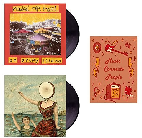 Neutral Milk Hotel 2 Studio Album Collection On Avery Island In The Aeroplane Over The Sea Art Card