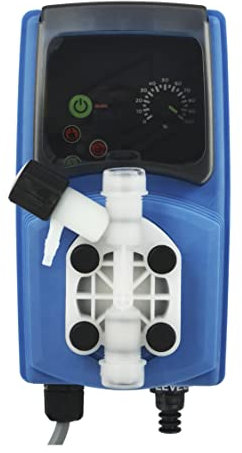 Bomba dosificadora de impulsos electromagnética de membrana con sonda de nivel, caudal constante. Hasta 6 L/H. 7 Bares de presión. Para su uso en piscinas, saunas, autolavados.