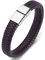 Dsnyu Armband Leder Herren, Braun Leder Armreif Herren mit Magnet Verschluss, 20CM Einfacher Stil Retro Armbänder für Bruder