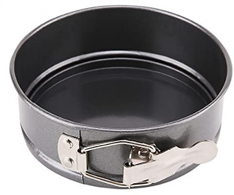 AGGERT Baking Tray Metal Baking Cake Pan Round Bread Mold with Removable Bottom Buckle Quick Release Non Stick Coating Bake Tools 14 Cm