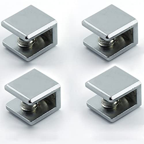 Glass Shelf Bracket Glass Clamp Holder Adjustable Clamp Shelf Clip for 6-10mm Thickness - 4pcs