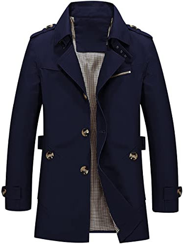 OADOBKICE Winterjacke Herren Zwanglos Jacke Herren Leichte Herbstjacke Arbeitswindjacke Lockerer Mantel Warme Jacke Plus Größenjacke Windjacke Herrenmantel Outdoorjacke Normaler Dunkelblau 1306 M