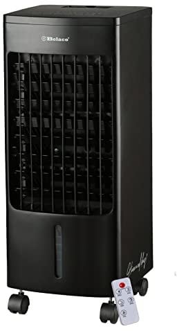 Belaco 4L Air Cooler, Evaportive Air Cooler, Humidifier, Ventilator, Ioniser, Cooling Fan, Portable Cooler Fan 8hrs Timer, 80w Digital Control Panel with Remote Control, 450m3/h airflow, Auto Swing