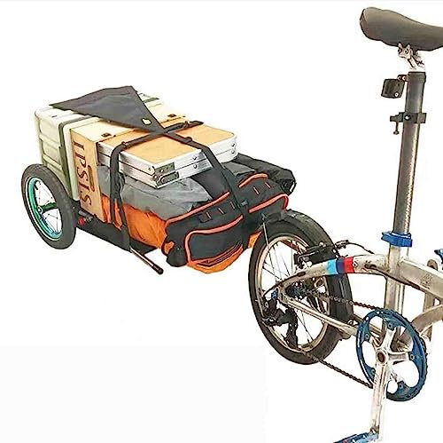 PRUJOY Fahrradanhänger, Fahrradwagenanhänger mit Zwei 11-Zoll-Rädern, Silber, Unisex, Outdoor-Enthusiasten, 48x29x70 cm, 2 kg, Aluminiumlegierung