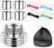 TAN REN Kit Platos y Cubiertos Camping de Acero Inoxidable 24 en 1，Kit Vajilla Picnic para 5 Personas，Juego Cubiertos y Platos de Camping con Placa Cuchara Tenedor Servilleta, Kit de Picnic Viajes