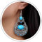 Atentuyi Boho Ohrringe - Türkis & Blau, Silber mit Saphir & Kristall, Groß & Vintage, Stammes & Filigran, Zigeuner & Indisch, Retro & Oval, Edelstein Haken Ohrringe