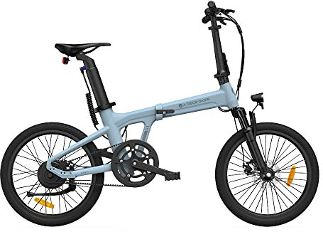 ADO E-Bike Air 20S E-Fahrrad Faltbar, klapprad Riemenantrieb,elektrofahrrad,Citybike,Hintermotor, Helm, ebike Damen/Herren,ADO APP,IPS LCD,StVZO.Blau