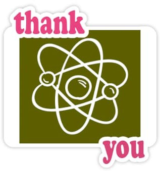 School Atoms Around Electronic Physics Thank You Aufkleber Zitat Grateful