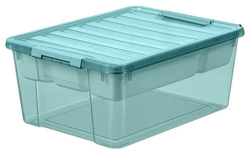 Monozoz Toy Storage Box, Storage Box for Building Blocks, Building Block Toy Container Organiser with Lid, Stackable, Space-Saving Children's Toy Container for Kitchens, Living Rooms and
