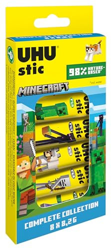 UHU Stic Sonic Limited Edition Collezionabili, Colla Stick per la Scuola Adatta ai Bambini, Senza Solventi, Colla Sicura per i Lavoretti, Box Composta da 8 Stick da 8.2g