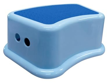 ANSIO Tritthocker für Toilette mit rutschfester Oberfläche, Blau | One Step Töpfchen Tritthocker für Kleinkinder für Badezimmer und Waschbecken, Kunststoffküche für Kinder