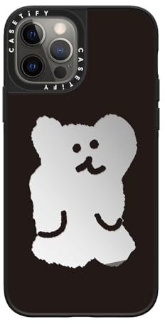 CASETiFY Spiegel iPhone 12 Pro Hülle [Reflektierend/1,5 m Fallschutz/Kompatibel mit Magsafe] - Big Bobo - Silber auf Schwarz