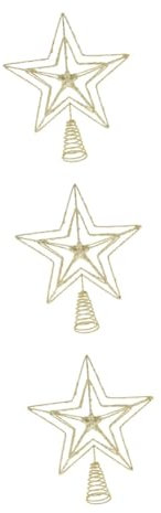 ABOOFAN 3St weihnachtsbaumspitze Stern Haushaltsdekoration dekorativer Sternaufsatz Stern Baumspitze weihnachtsdeko Star for Christmas Tree Weihnachtsdeckel Weihnachtsbaumschmuck Eisen