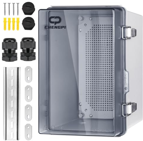 CHENGPI Wasserdichter Verteilerkasten für den Außenbereich,IP66 Abzweigkasten ABS Elektrisches Anschlusskästen,DIY Kunststoff Fall Verdrahtungs Schalter Box 200×300×170MM