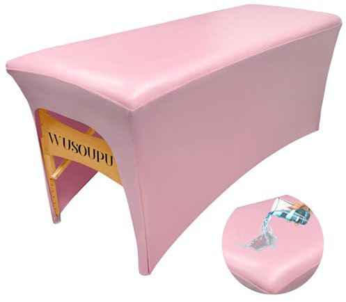 Pink Lash - Copertura per lettino da massaggio in pelle PU, impermeabile, ultra resistente, resistente alle pieghe, setosa, per tavolo rettangolare da 1,8 m, colore: rosa