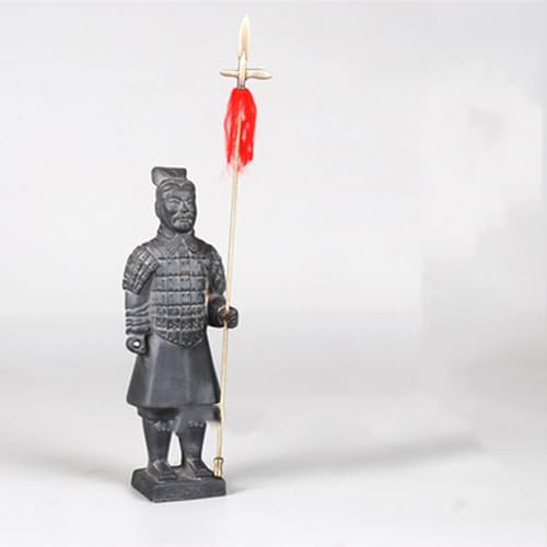 IONAZQTWW Wohndekor-Statue – Kunststatue, Qin-Terrakotta-Krieger und Pferde-Statuen-Skulpturen, chinesische Soldaten und Krieger aus Ton, Kunststatuen-Modelle (Farbe: A, Größe: H22 cm)