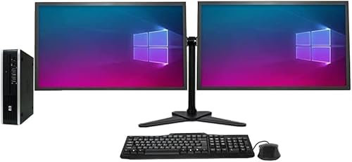 Hp Complete Dual 22 inch Monitors Compaq 8300 USFF Set - Intel Core i5-3470S - 8GB RAM - 128GB SSD - WiFi - Windows 10 Pro 64-Bit Desktop PC Computer (Renewed)