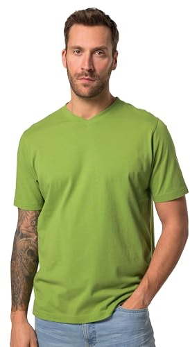 JP 1880 Herren große Größen Übergrößen Menswear L-8XL T-Shirt, Basic, V-Ausschnitt moosgrün L 702415422-L