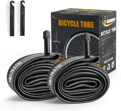 2er-Pack 14 Zoll Fahrradschlauch AV32mm Schrader Ventil kompatibel Reifenschlauch 14 x 1.75/1.9/1.95/2.0/2.1/2.125, 14 Zoll Schlauch für Kinder/Mountain/BMX Fahrrad