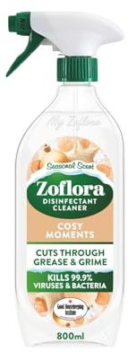 Zoflora Cosy Moments Multipurpose Disinfectant Trigger Spray, 1 x 800ml, Antibacterial Multi-Surface Cleaner, Pet-Friendly, Kills 99.9% of Bacteria & Viruses