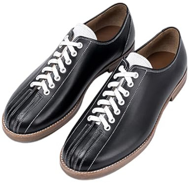 Fooceoute Bowling Shoes,Mens Lawn Bowling Shoes,Lawn Bowling Trainers,Lawn Bowls Shoes Mens,Beginner Indoor Bowling Training Shoes,Soft Leather,Comfortable Lightweight,For Women Men Beginners